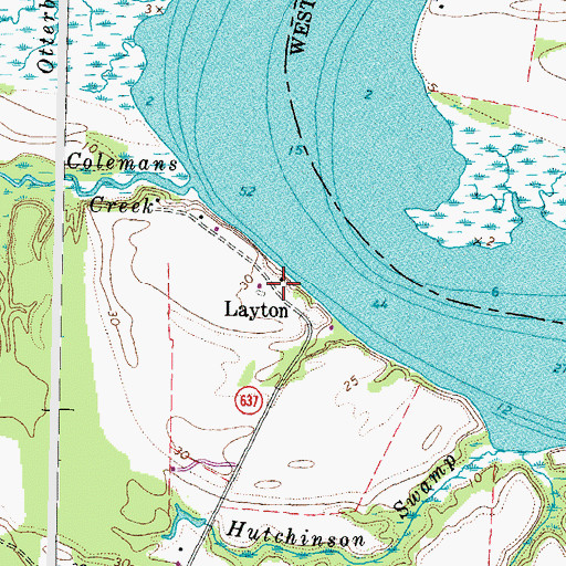 Topographic Map of Layton, VA