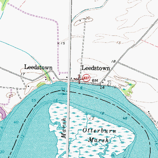 Topographic Map of Leedstown, VA