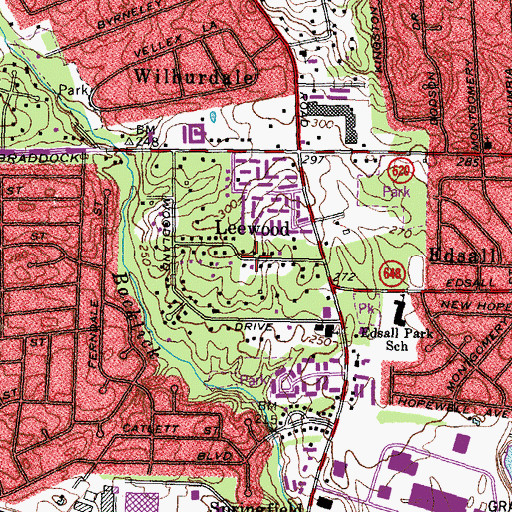 Topographic Map of Leewood, VA