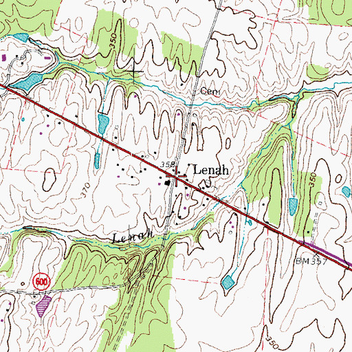 Topographic Map of Lenah, VA