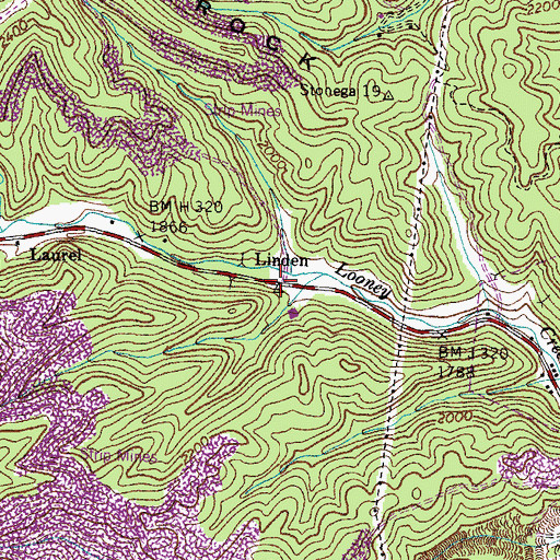 Topographic Map of Linden, VA