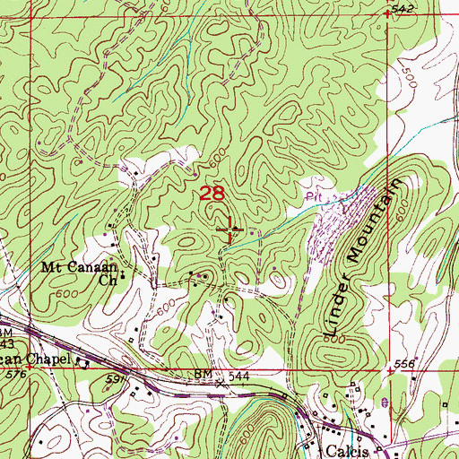 Topographic Map of Allen Cemetery, AL