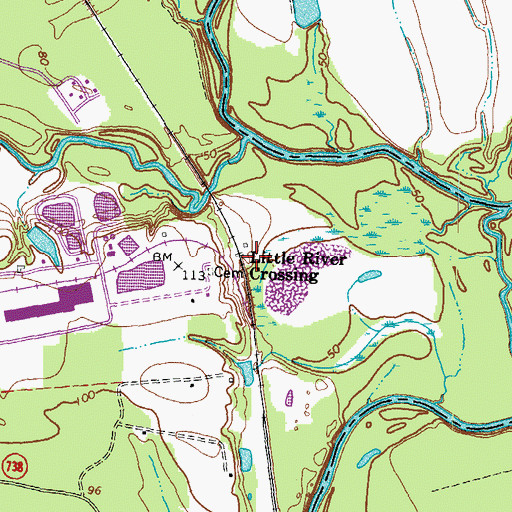 Topographic Map of Little River Crossing, VA