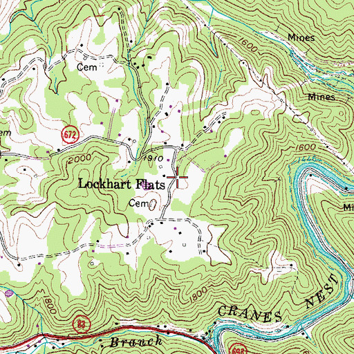 Topographic Map of Lockhart Flats, VA