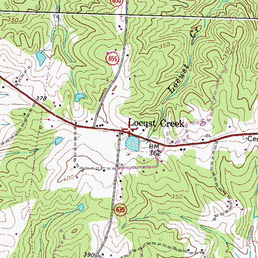 Topographic Map of Locust Creek, VA
