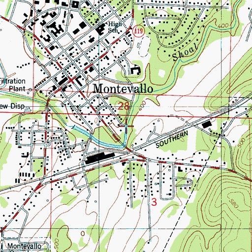 Topographic Map of Big Spring, AL