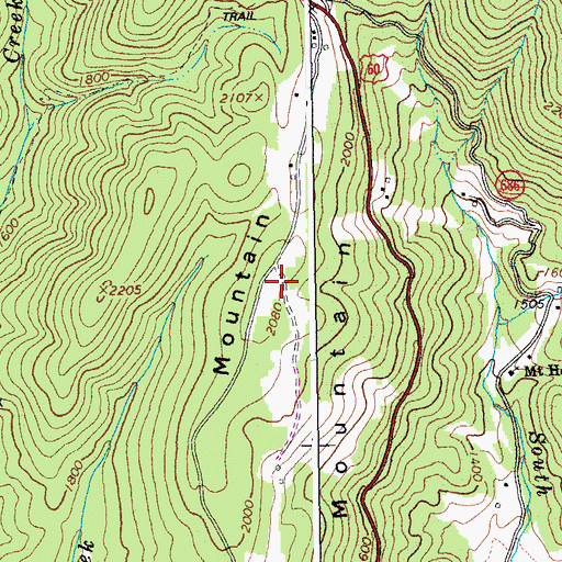 Topographic Map of Long Mountain, VA