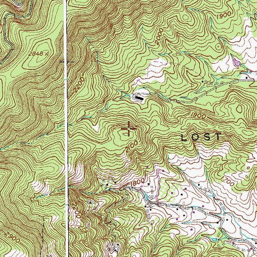 Topographic Map of Lost Mountain, VA