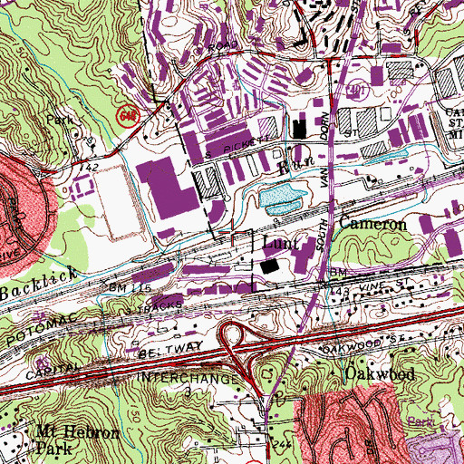 Topographic Map of Lunt, VA