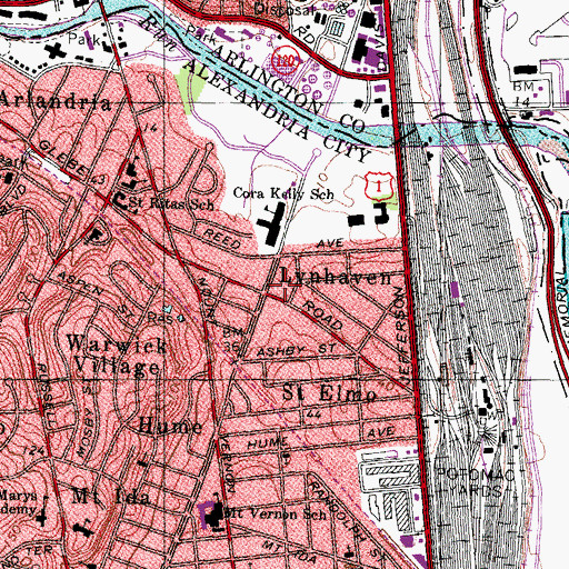 Topographic Map of Lynhaven, VA