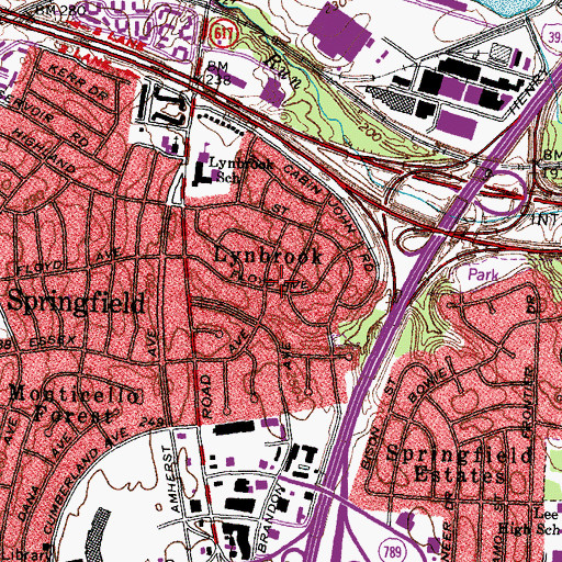 Topographic Map of Lynbrook, VA