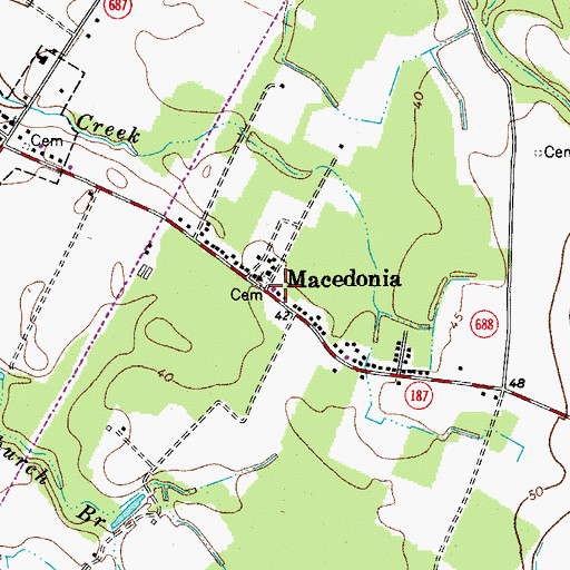 Topographic Map of Macedonia, VA