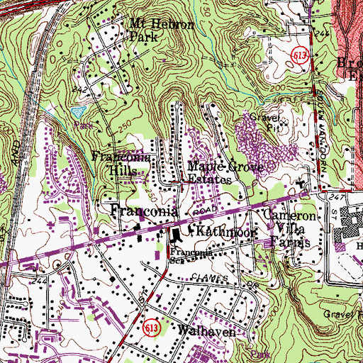 Topographic Map of Maple Grove Estates, VA