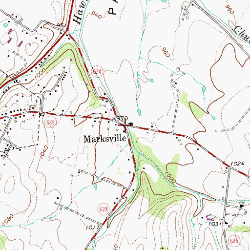 Topographic Map of Marksville, VA