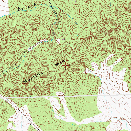 Topographic Map of Martins Mountain, VA