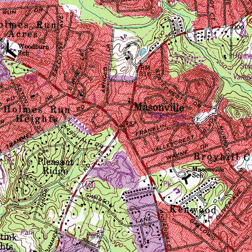 Topographic Map of Masonville, VA