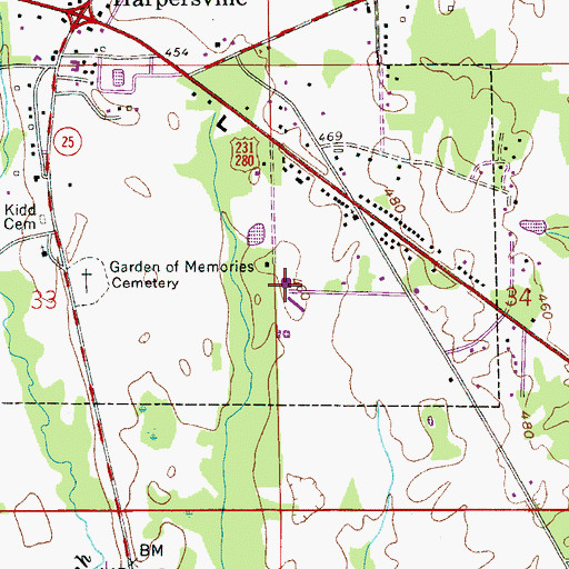 Topographic Map of Coosa Valley Academy, AL