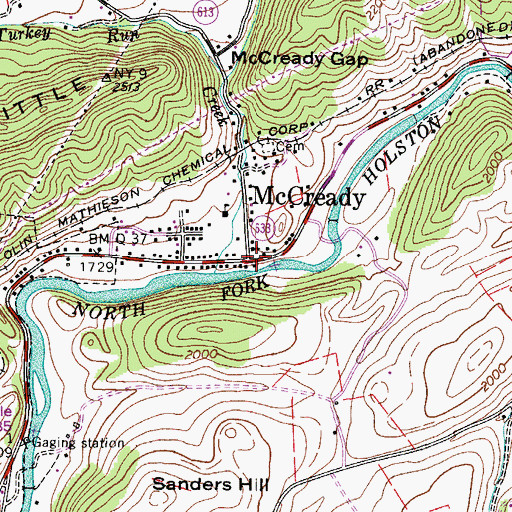 Topographic Map of McCready, VA