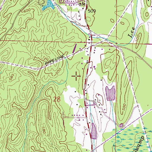 Topographic Map of David Lindsay Cemetery, AL