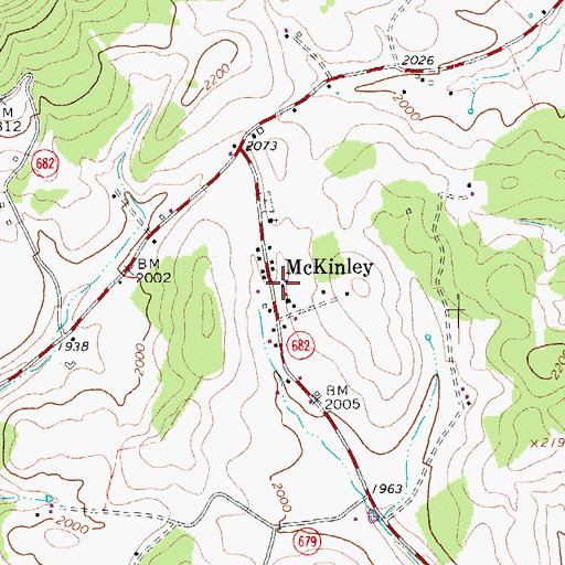 Topographic Map of McKinley, VA