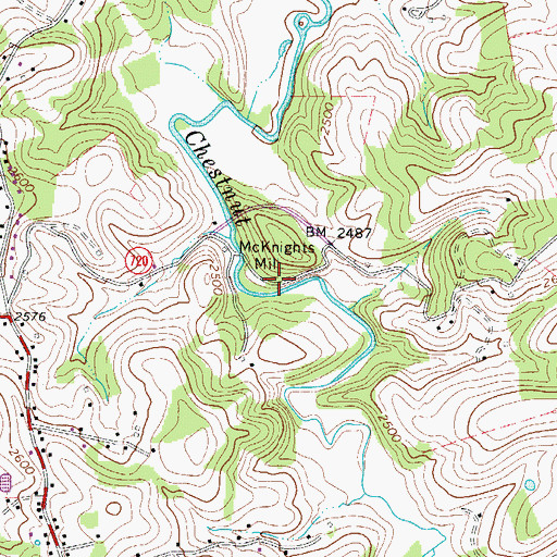 Topographic Map of McKnights Mill, VA