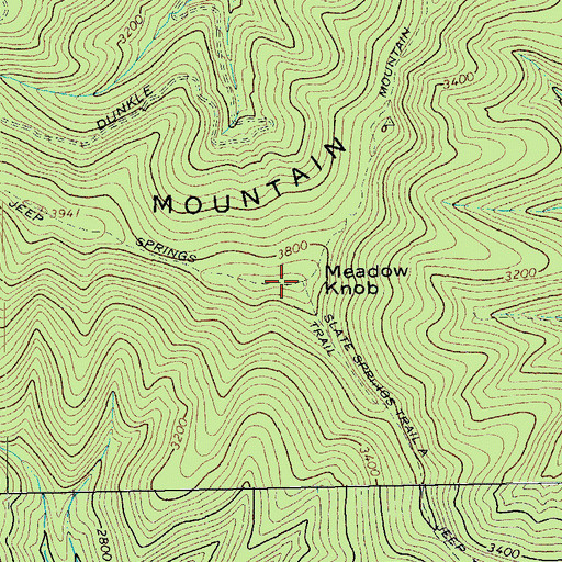 Topographic Map of Meadow Knob, VA