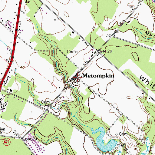 Topographic Map of Metompkin, VA