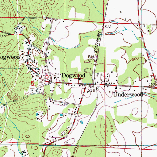 Topographic Map of Dogwood Elementary School (historical), AL