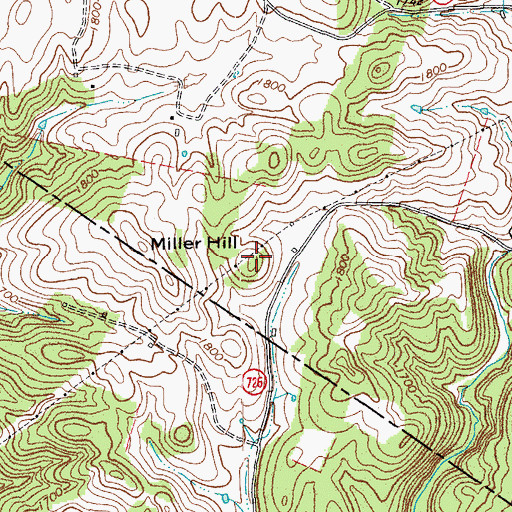 Topographic Map of Miller Hill, VA