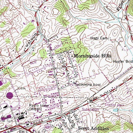 Topographic Map of Morningside Hills, VA