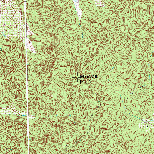 Topographic Map of Moses Mountain, VA