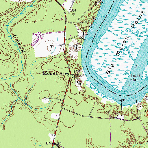 Topographic Map of Mount Airy, VA