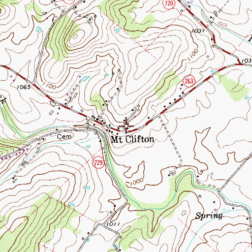 Topographic Map of Mount Clifton, VA