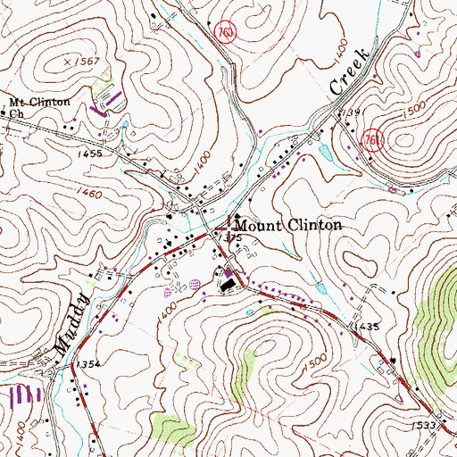 Topographic Map of Mount Clinton, VA