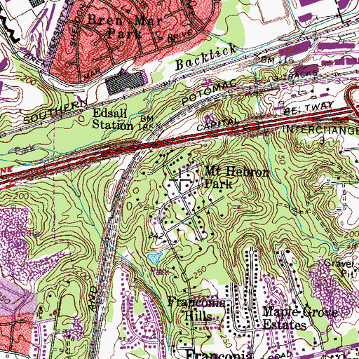 Topographic Map of Mount Hebron Park, VA