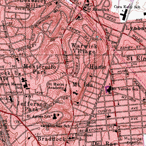 Topographic Map of Mount Ida, VA