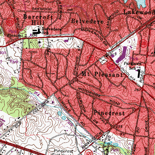 Topographic Map of Mount Pleasant, VA