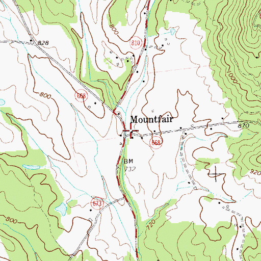 Topographic Map of Mountfair, VA