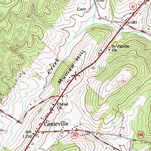 Topographic Map of Mumaw Hill, VA