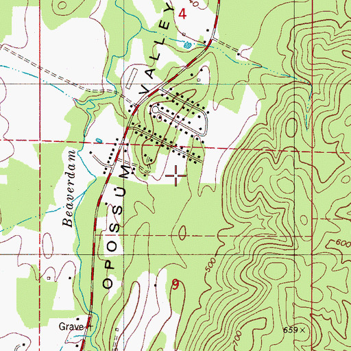 Topographic Map of Griffin Spring, AL