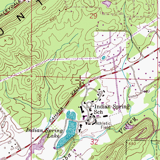 Topographic Map of Highland Spring, AL