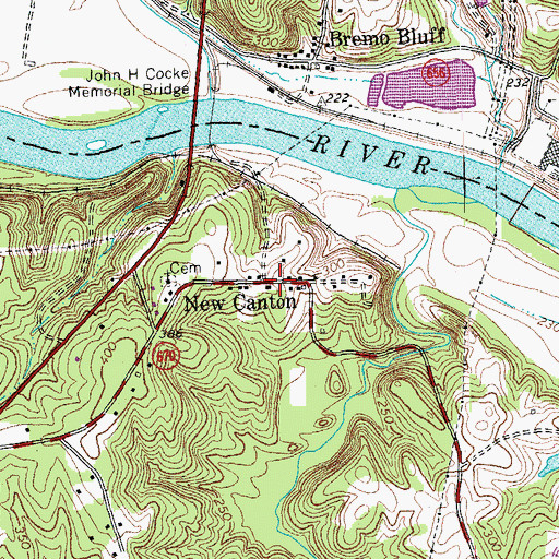 Topographic Map of New Canton, VA