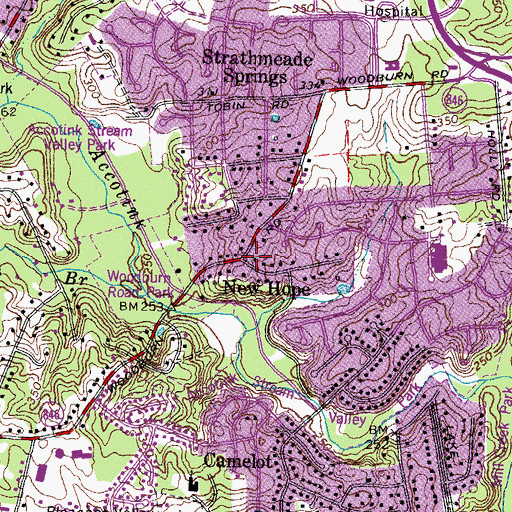 Topographic Map of New Hope, VA