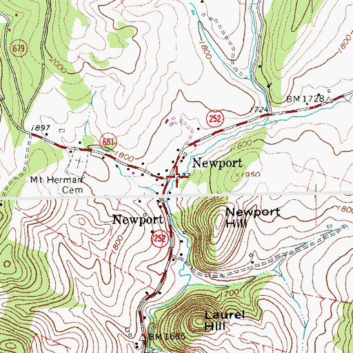 Topographic Map of Newport, VA