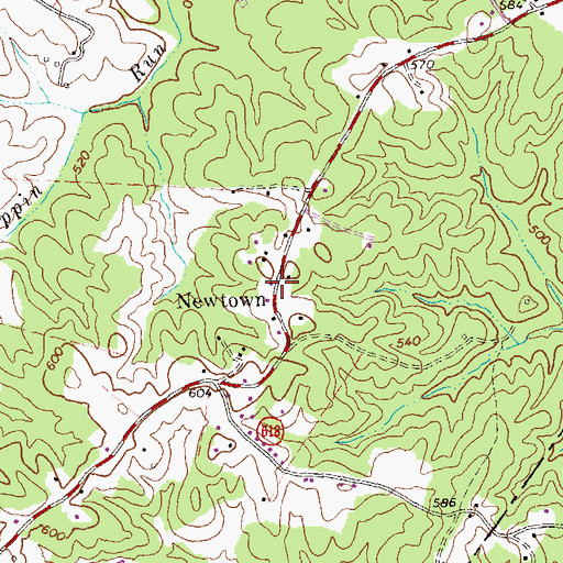 Topographic Map of Newtown, VA