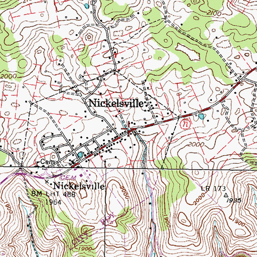 Topographic Map of Nickelsville, VA