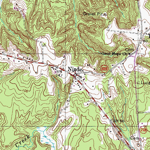 Topographic Map of Ninde, VA