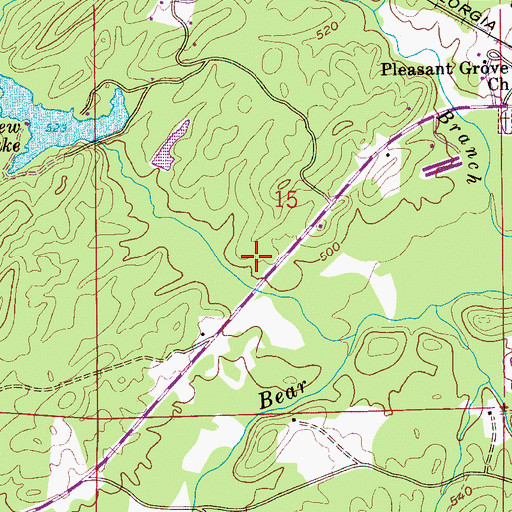 Topographic Map of Hollis Cemetery, AL