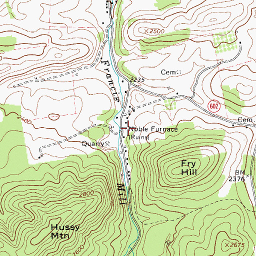Topographic Map of Noble Furnace, VA