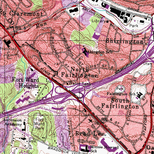 Topographic Map of North Fairlington, VA